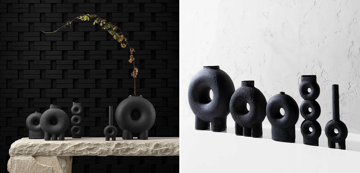 Ваза дизайнерская Черная Two Legs Sculpted Ceramic Vase by Faina Ваза дизайнерская Черная Two Legs Sculpted Ceramic Vase by Faina - Loft-Concept в Волгограде