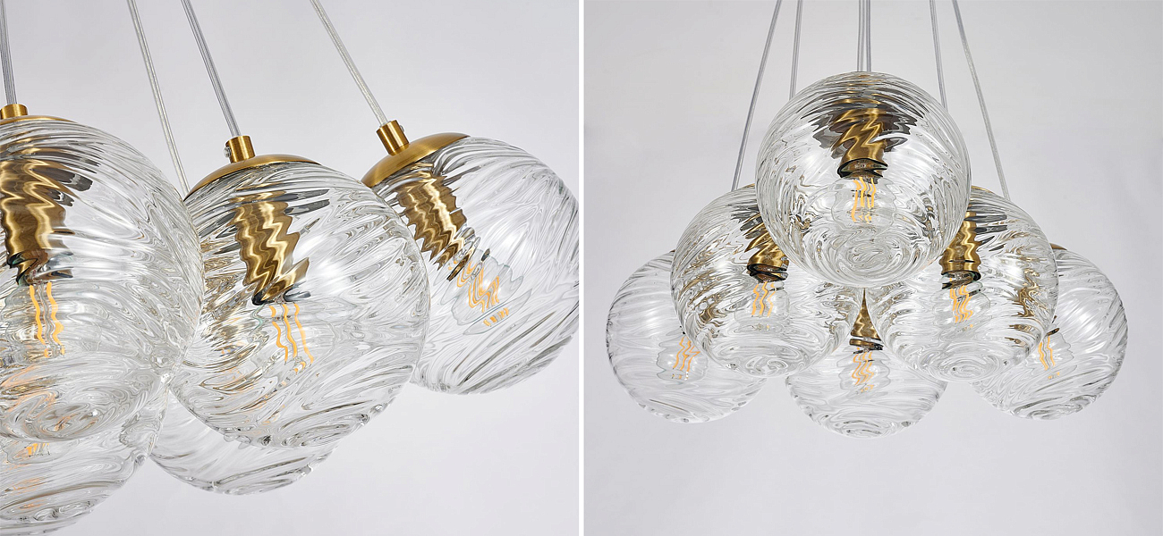 Люстра Perforated Glass Bubbles 6 ламп Люстра Perforated Glass Bubbles 6 ламп - Loft-Concept в Волгограде