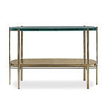 Консоль овальной формы золотая с полкой для хранения Craig варинант исполнения - 1 | Loft Concept в Волгограде