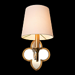 Бра с белым текстильным абажуром и декоративным основанием в виде четырехлистника с зеркальной вставкой Vitorino варинант исполнения - 19 | Loft Concept в Волгограде