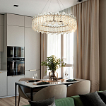 Круглая люстра с декором из рельефного стекла Cassian Relief Glass Chandelier 80 варинант исполнения - 3 | Loft Concept в Волгограде