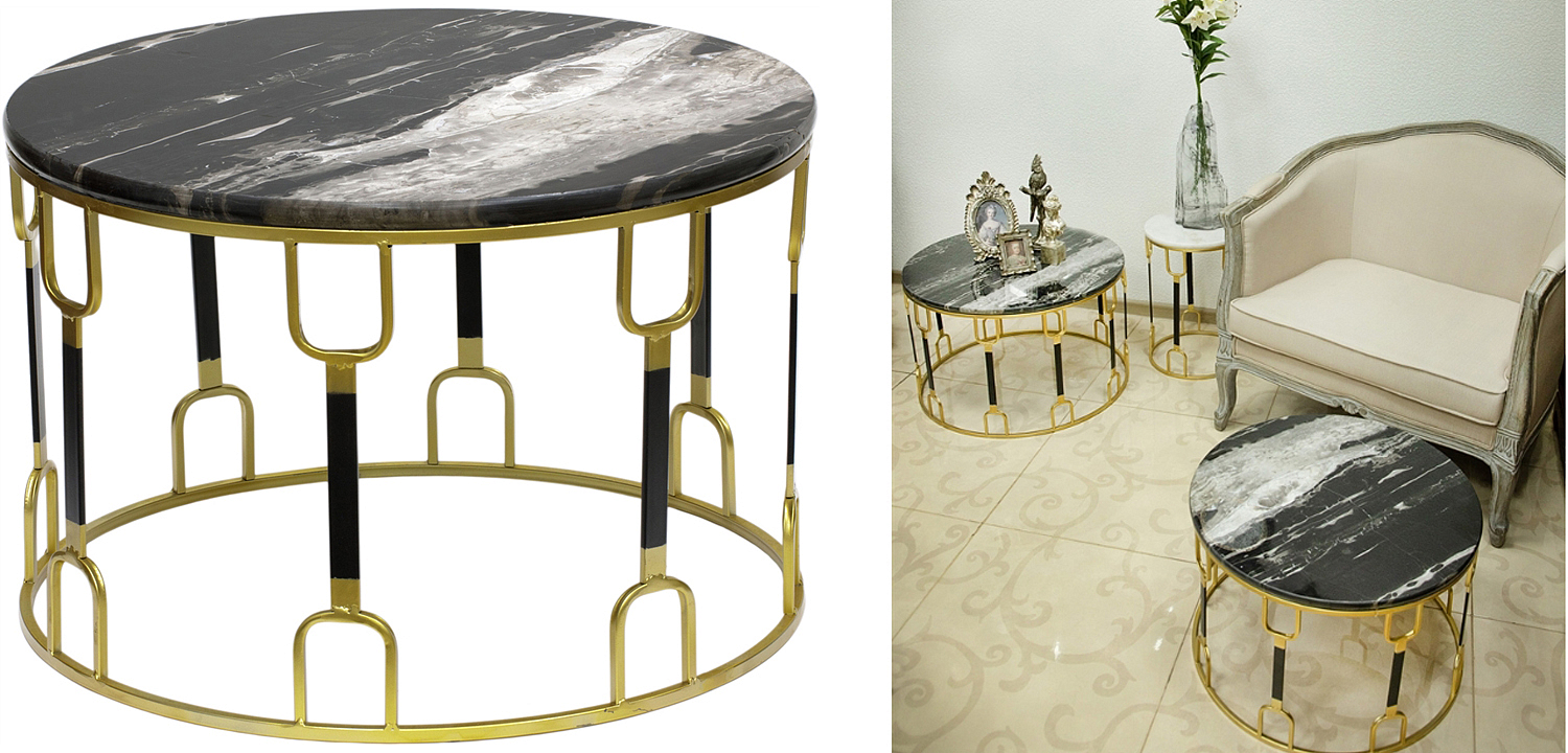 Приставной стол Dorius Side Table black marble Приставной стол Dorius Side Table black marble - Loft-Concept в Волгограде