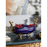 Чаша темно-синяя фарфоровая с бронзовыми ручками в виде ангелов Eden Garden варинант исполнения - 3 | Loft Concept в Волгограде