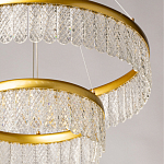 Люстра двухъярусная с золотого цвета и прозрачными подвесками Pettico варинант исполнения - 9 | Loft Concept в Волгограде