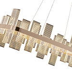 Люстра подвесная прямоугольная с рифлёными прозрачными элементами и золотым основанием Aurea Vista варинант исполнения - 2 | Loft Concept в Волгограде