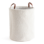 Корзина для белья из ткани букле Boucle Organizers Round варинант исполнения - 1 | Loft Concept в Волгограде