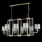 Люстра прямоугольной формы с 8-ю цилиндрическими плафонами из стекла Laurent варинант исполнения - 8 | Loft Concept в Волгограде