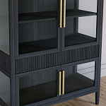 Витрина Primo со стеклянными фасадами и 2 ящиками Черный дуб варинант исполнения - 3 | Loft Concept в Волгограде