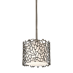 Подвесной светильник с цилиндрическим белым плафоном с ажурным узором цвета олово Kichler варинант исполнения - 1 | Loft Concept в Волгограде