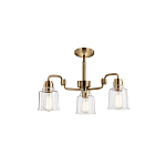 Люстра цвета латунь с 3-мя прозрачными стеклянными плафонами Kichler варинант исполнения - 3 | Loft Concept в Волгограде
