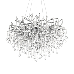 Люстра подвесная с прозрачными стеклянными подвесками в форме капель Диаметр 80 см Droplet Chandelier варинант исполнения - 7 | Loft Concept в Волгограде