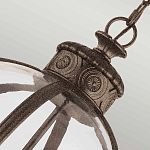 Подвесной светильник бронзового цвета с прозрачным стеклянным плафоном в форме шара в индустриальном стиле на цепи 4 лампы Feiss варинант исполнения - 5 | Loft Concept в Волгограде