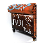 Диван Честерфильд граффити graffiti Orange Sofa натуральная кожа варинант исполнения - 7 | Loft Concept в Волгограде