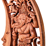 Панно из дерева Ганеша и месяц Panel With Animals варинант исполнения - 2 | Loft Concept в Волгограде