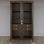 Дизайнерский шкаф витрина Elsa Dreams Walnut с 4-мя ящиками варинант исполнения - 1 | Loft Concept в Волгограде