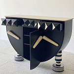 Дизайнерский комод полукруглый черный с 3-мя фактурным ящиками Occasion варинант исполнения - 2 | Loft Concept в Волгограде