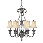Люстра с 7-ю кремовыми текстильными абажурами Hinkley варинант исполнения - 1 | Loft Concept в Волгограде