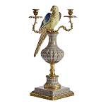 Подсвечникв образе попугая из фарфора с бронзовыми элементами Eden Garden варинант исполнения - 1 | Loft Concept в Волгограде