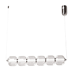 Люстра линейная с 6-ю прозрачными стеклянными плафонами округлой формы HANDLE GRAPE варинант исполнения - 2 | Loft Concept в Волгограде