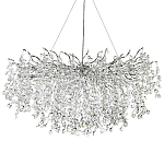 Линейная люстра с хрустальными подвесками на металлических ветках Fairytree Light Silver Linear Chandelier 18 варинант исполнения - 1 | Loft Concept в Волгограде