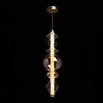 Подвесной светильник с вертикальной композицией из прозрачных и янтарных стеклянных шаров и ромбов Gabriel Scott Luna варинант исполнения - 3 | Loft Concept в Волгограде