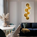 Бра с 6-ю плафонами в форме диска из рельефного коричневого стекла Decorative Six Glass Discs Wall Lamp варинант исполнения - 2 | Loft Concept в Волгограде