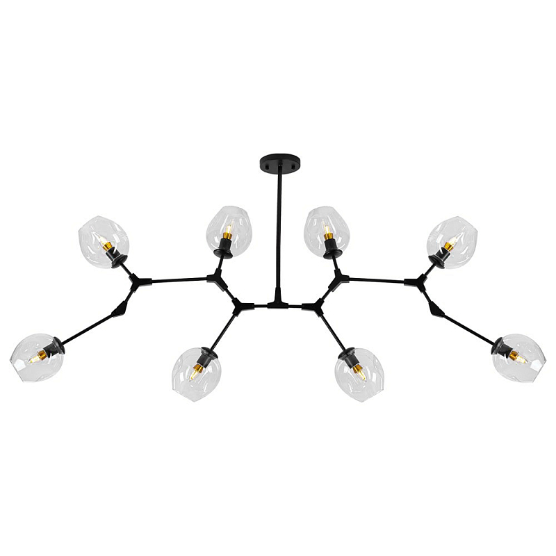 Люстра Сrumpled Glass Bubble Chandelier Black 8 плафонов Черный Прозрачное Стекло Люстра Сrumpled Glass Bubble Chandelier Black 8 плафонов Черный Прозрачное Стекло в Волгограде | Loft Concept