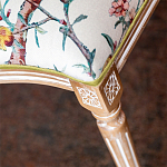 Стул из массива бука бежевый с изображением птиц и цветов Beige Green Chinoiserie Peach Garden Chair варинант исполнения - 5 | Loft Concept в Волгограде