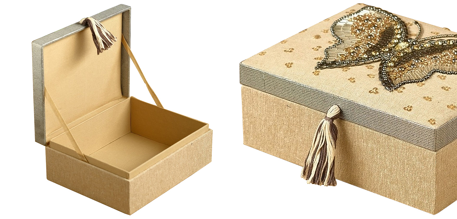 Шкатулка с вышивкой из бисера Butterfly Beads Embroidery Box Шкатулка с вышивкой из бисера Butterfly Beads Embroidery Box - Loft-Concept в Волгограде