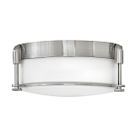 Потолочный светильник для ванных комнат цвета никель с плафоном из опалового стекла и декоративными держателями Hinkley варинант исполнения - 1 | Loft Concept в Волгограде