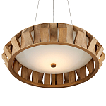 Люстра круглая из толстых деревянных реек Wooden Slats варинант исполнения - 3 | Loft Concept в Волгограде