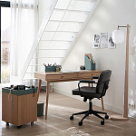 Офисное кресло в винтажном стиле на колёсах Glenn Dark Grey Chair варинант исполнения - 4 | Loft Concept в Волгограде