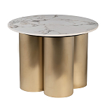 Стол журнальный круглый керамогранит белый Keramos варинант исполнения - 1 | Loft Concept в Волгограде