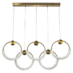 Линейная люстра с плафонами в виде пяти колец Five Rings Gilbertine Linear Chandelier варинант исполнения - 2 | Loft Concept в Волгограде