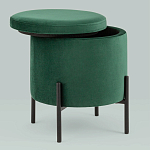 Зеленый пуф на черных ножках SANJAY варинант исполнения - 2 | Loft Concept в Волгограде
