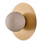 Бра круглое с плафоном из натурального камня на латунном основании Cryptocrystalline Stone варинант исполнения - 1 | Loft Concept в Волгограде