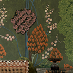 Обои ручная роспись Malwa Original colourway on Olive tobacco варинант исполнения - 2 | Loft Concept в Волгограде