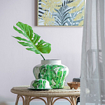 Ваза с зелёными листьями и крышкой Vase Green Leaves варинант исполнения - 1 | Loft Concept в Волгограде