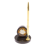 Часы настольные с ручкой из натурального камня Stone Clock варинант исполнения - 10 | Loft Concept в Волгограде