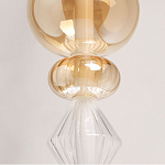 Подвесной светильник с вертикальной композицией из прозрачных и янтарных стеклянных шаров и ромбов Gabriel Scott Luna варинант исполнения - 4 | Loft Concept в Волгограде