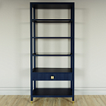 Стеллаж Elsa Dreams Blue со стеклянными полками и ящиком варинант исполнения - 4 | Loft Concept в Волгограде