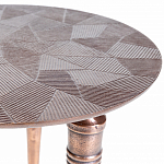 Кофейный столик с рельефной столешницей из металла Aplika Bronze варинант исполнения - 4 | Loft Concept в Волгограде