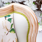 Диван двухместный из натурального бука золотистый с изображением птиц и цветов Blooming Birds варинант исполнения - 2 | Loft Concept в Волгограде