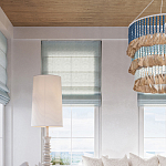 Люстра трехъярусная с декором из круглых деревянных бусин с кисточками Blue Wooden Beads Chandelier варинант исполнения - 4 | Loft Concept в Волгограде