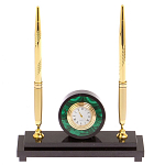 Часы настольные с двумя ручками из натурального камня Stone Clock варинант исполнения - 6 | Loft Concept в Волгограде