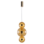 Подвесной светильник светодиодный со стеклянными плафонами янтарного цвета в форме дисков Savio Glass Disc варинант исполнения - 2 | Loft Concept в Волгограде