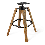 Барный стул со спинкой и металлической подставкой на 4-х деревянных ножках Бежевый Велюр Vendramin Chair варинант исполнения - 9 | Loft Concept в Волгограде