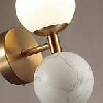 Бра с шарообразным матовым плафоном и шаром из камня на металлическом основании Orb Essence варинант исполнения - 6 | Loft Concept в Волгограде