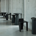 Круглый приставной столик из массива манго Piero Black Side Table варинант исполнения - 5 | Loft Concept в Волгограде