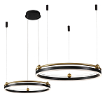 Люстра подвесная с двумя кольцами черного и золотого цвета Ring Horizontal варинант исполнения - 2 | Loft Concept в Волгограде